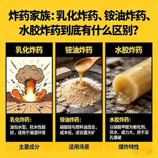 郴州炸药家族：乳化炸药、铵油炸药、水胶炸药到底有什么区别？